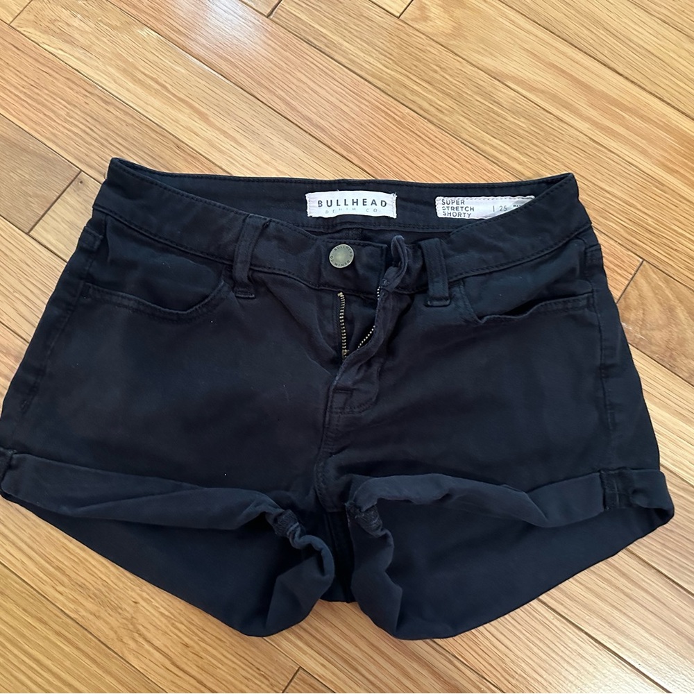 black shorts